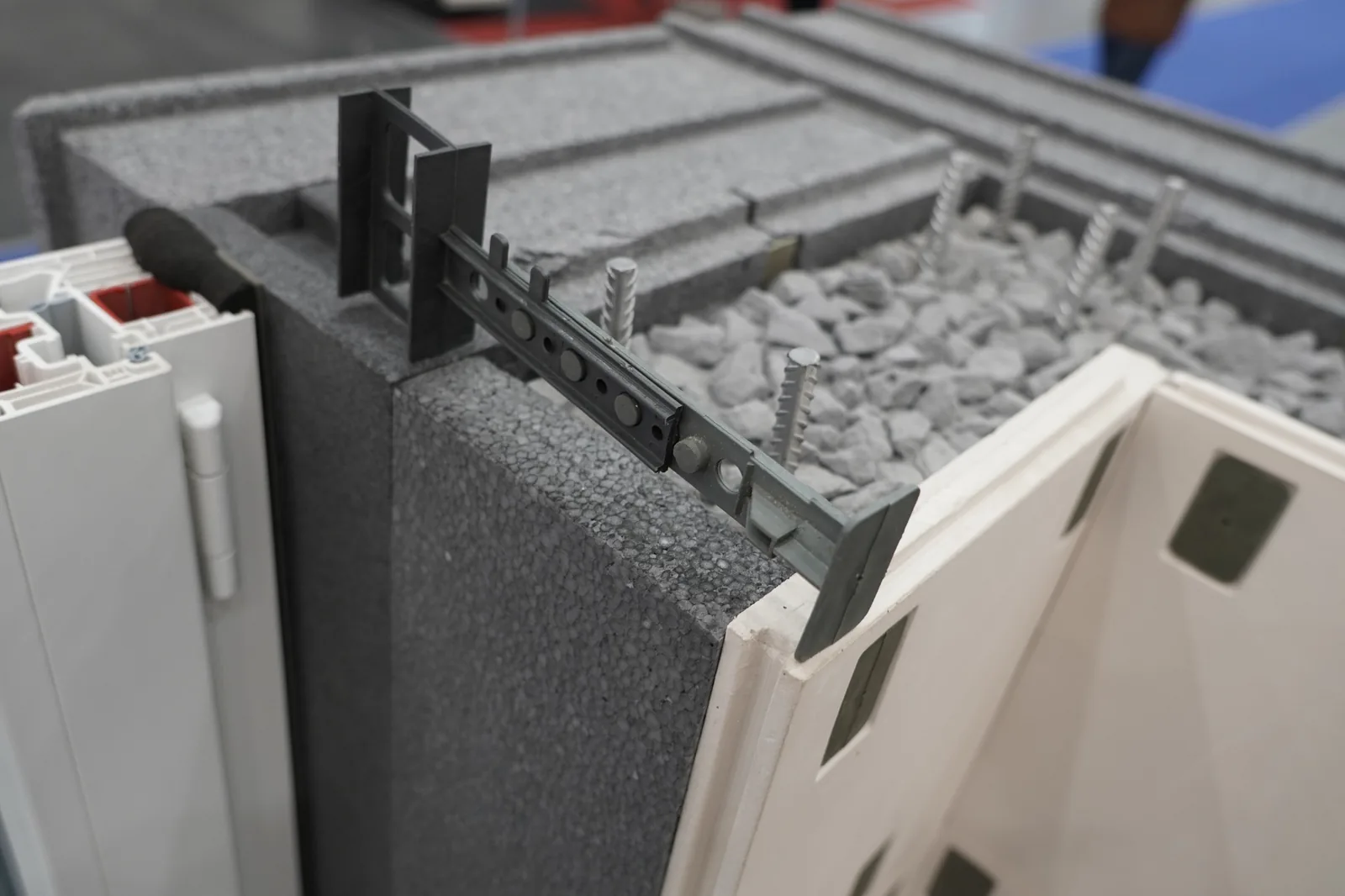 Passive House Block clamp and concrete-core development detail