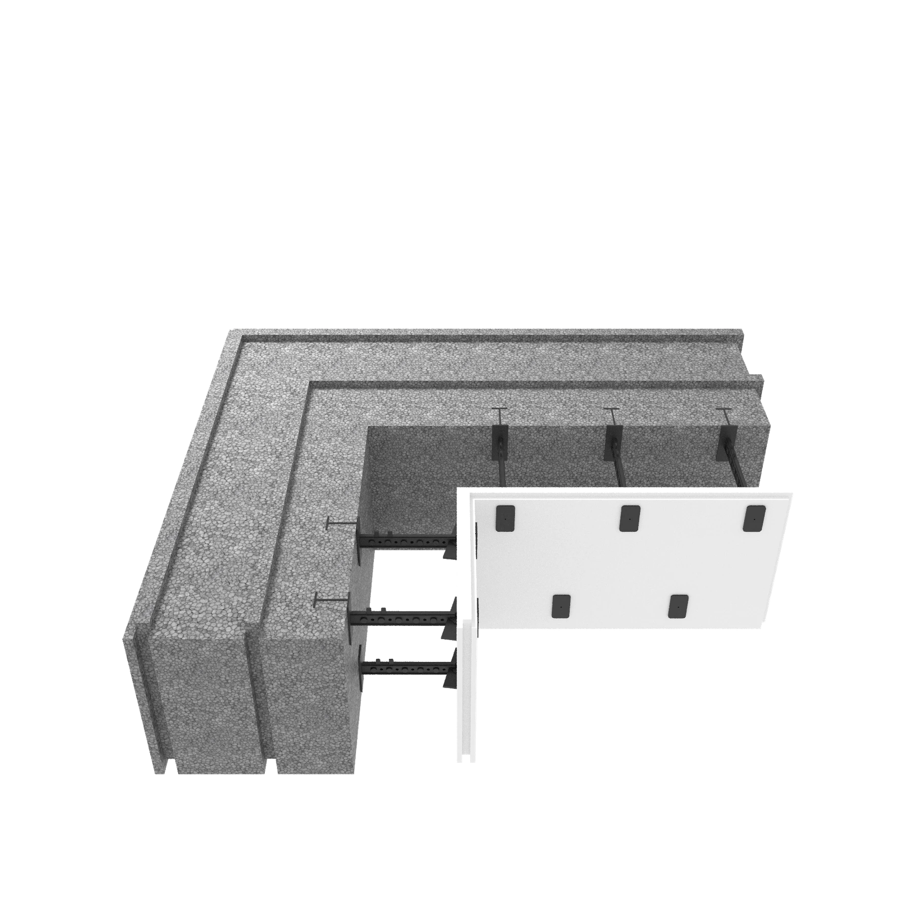 Corner block with gypsum board