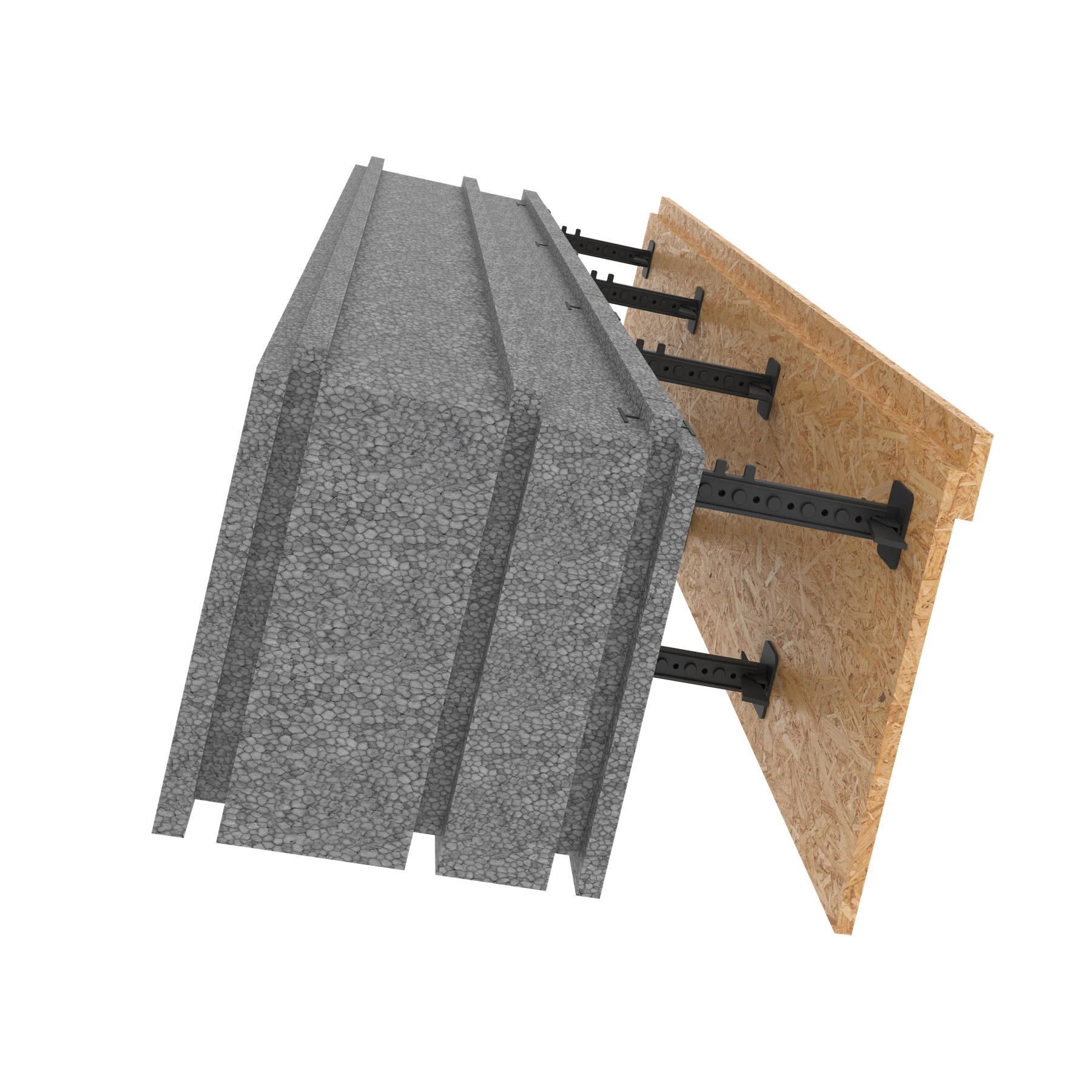Straight block with removable OSB formwork