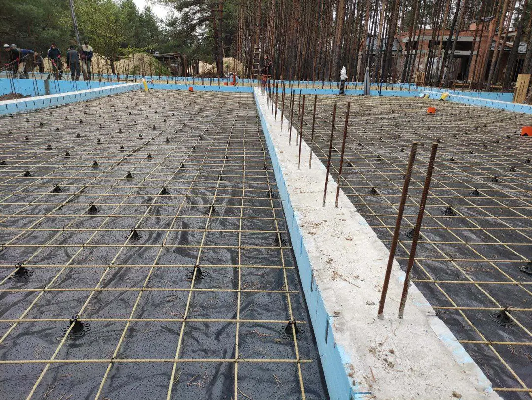 Riviera Passive House insulated slab preparation with reinforcement grid