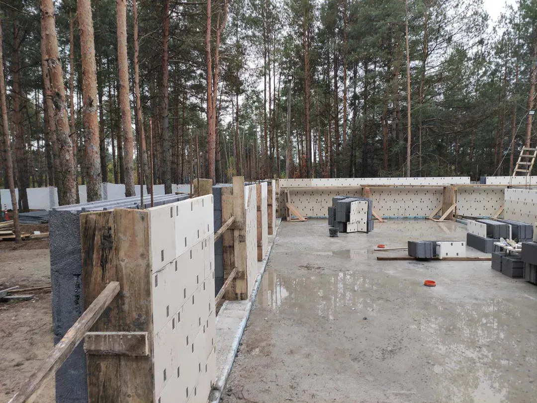 Passive House Block walls under construction at Riviera project