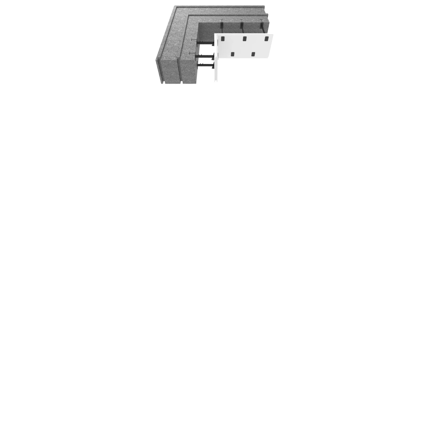Passive House Block corner assembly with gypsum board panel