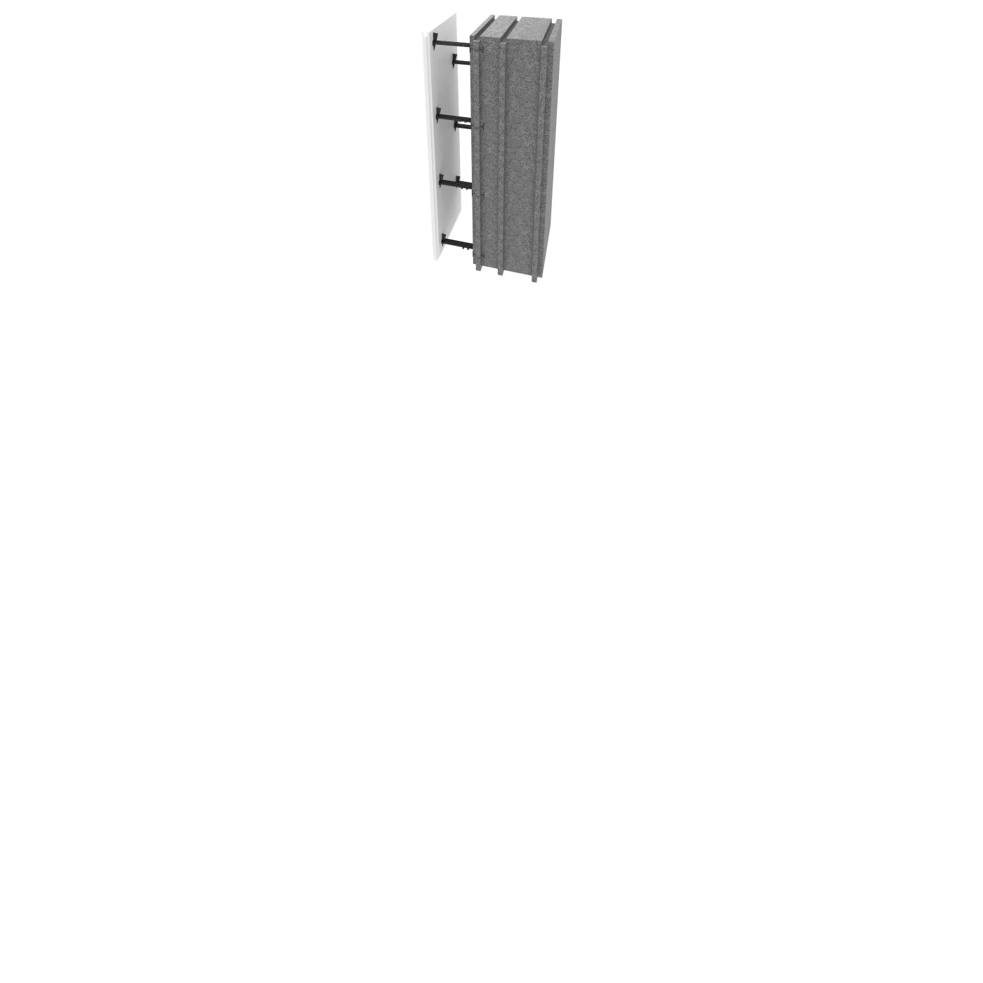 Passive House Block vertical wall section with gypsum board